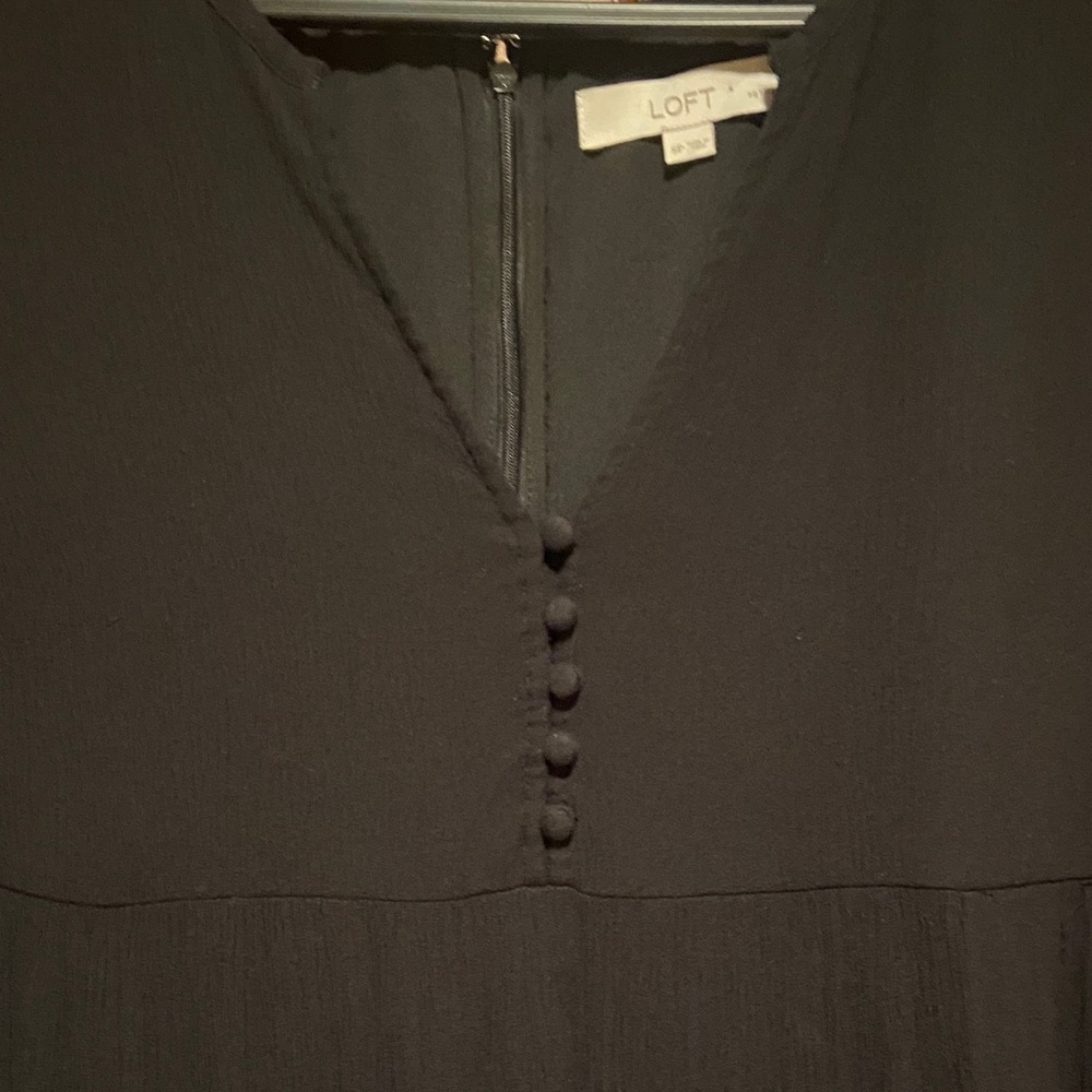 Ann Taylor Loft Black Tiered Midi Dress 
Size SP - Picture 5 of 8